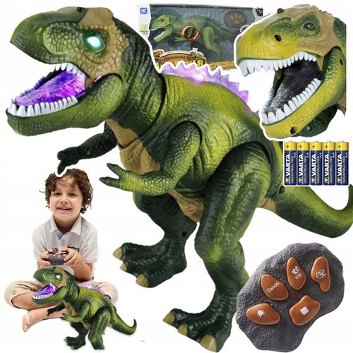 DUŻY DINOZAUR TYRANOZAUR ZDALNIE STEROWANY ROBOT LED CHODZI RYCZY + BATERIE na Arena.pl