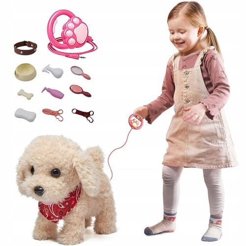 PIESEK INTERAKTYWNY NA SMYCZY ZABAWKA DLA DZIECI PIES CHODZI SZCZEKA na Arena.pl