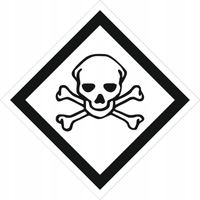 Znak Produkt bardzo toksyczny 10x10 cm dużo wzorów