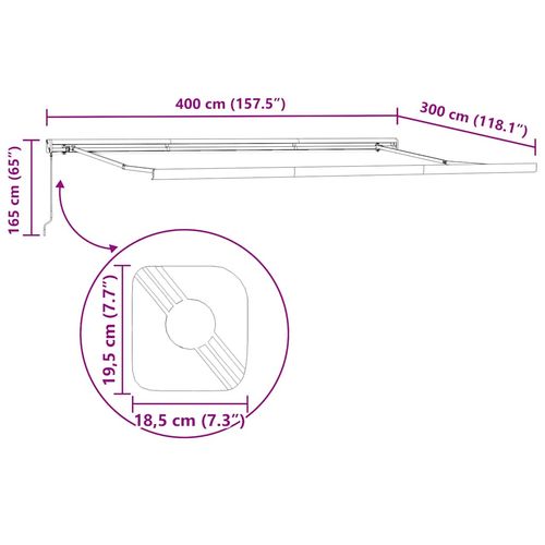 Zwijana markiza, antracytowo-biała, 4x3 m, tkanina i aluminium na Arena.pl