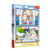 TREFL 34446 Puzzle 2x24 Zabawna Bluey