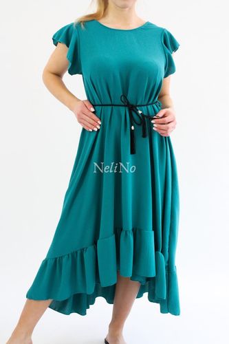 Długa sukienka z odkrytymi plecami Ella morska UNI na Arena.pl