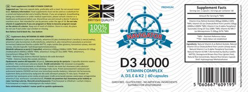 NAVIGATOR Cztery Pory Roku Witamina D3 4000 IU 60 kaps. na Arena.pl