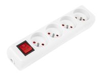 Gniazdo GN-470WS PR 4-GNIAZDA z wyłącznikiem i uziemieniem