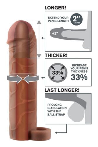 fantasy x-tensions perfect 2 inch extension with ball strap brown na Arena.pl