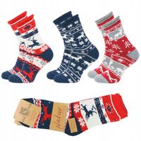 3x Skarpety Damskie Zimowe Wełniane Ciepłe z Alpaki Grube na Zimę ALPAKA