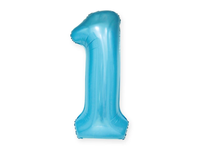 Balon foliowy "cyfra 1", niebieska, 100 cm [balon na hel]
