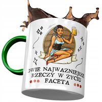 Kubek Zielony Śmieszny Najważniejsze Rzeczy Z Nadrukiem Ze Zdjęciem