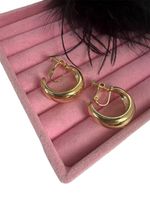 Klipsy do uszu gładkie koła - Francja nowość ślub złote cudo c77