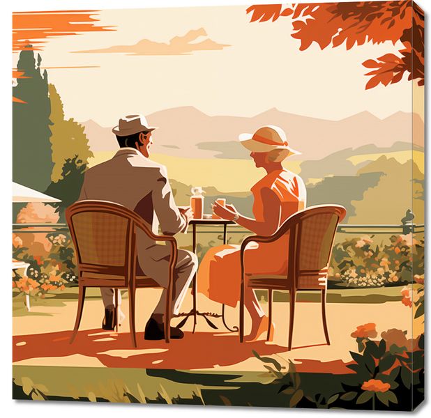 Obraz 90x90cm Retro Randka zdjęcie 1