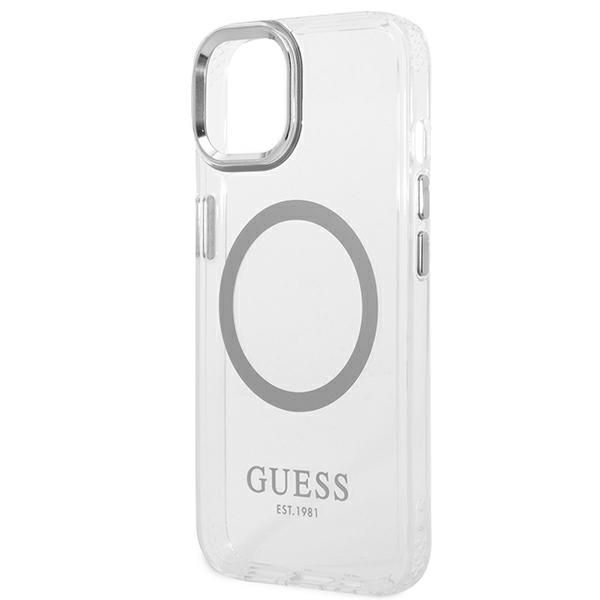 Etui Guess do iPhone 15 Plus, iPhone 14 Plus, Srebrny, MagSafe zdjęcie 6
