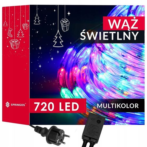 LAMPKI CHOINKOWE WĄŻ 720LED 30m MULTI ZEWNĘTRZNY PROGRAMATOR MULTIKOLOR na Arena.pl