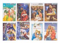 Zest. 10 szt. Tradycyjne Kartki Bożonarodzeniowych z Opłatkiem i Życzeniami