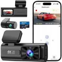Kamera samochodowa przednia i tylna 4K z Wi-Fi i aplikacją