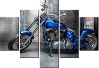 70 100CM OBRAZ 5 ELEM CHROMOWANY MOTOCYKL DRUK PŁÓTNO