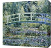 Obraz 50x50cm Water Lilies and Japanese Bridge, Monet Vintage