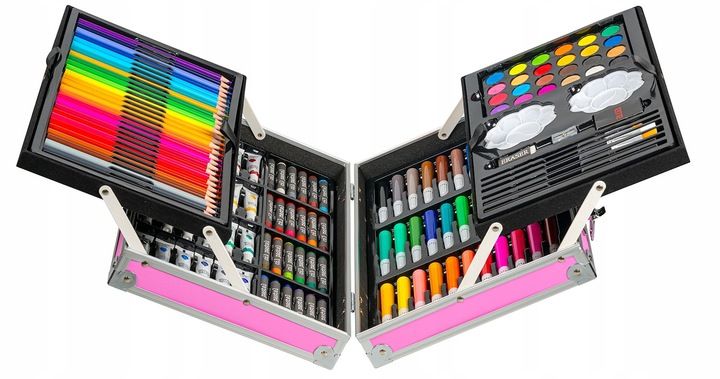 Zestaw Artystyczny, walizka z lamą, 145 elementów RAGI - RÓŻOWY zdjęcie 10