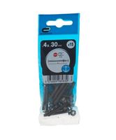 Śruba 4x30mm metryczny skok gwintu 15 szt. łeb kulisty fra