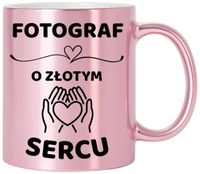 Kubek różowy z dedykacją wyjątkowy prezent dla Pani FOTOGRAF