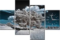 120CM 80CM ZEGAR 4 ELEM SILNE DRZEWA OBRAZ ŚCIENNY