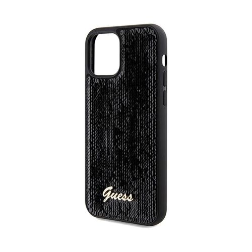 Guess Sequin Script Metal - Etui iPhone 12 / iPhone 12 Pro (czarny) na Arena.pl