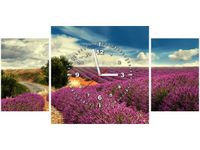 80X40CM ZEGAR LAWENDOWY KRAJOBRAZ OBRAZ