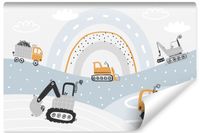 Fototapeta SAMOCHODY Budowlane Tęcza Styl Skandynawski 180cm x 120cm