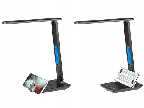 LAMPKA LED BIURKOWA SZKOLNA BIURKO WYŚWIETLACZ LCD ZEGAR DATA na Arena.pl