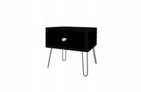 SZAFKA NOCNA SZUFLADA KOMODA GLAMOUR CZARNY