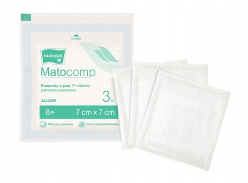 Kompresy Z Gazy Matocomp 7cmx7cmx3szt x 20szt na Arena.pl
