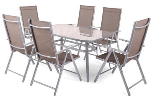 ZESTAW MEBLI IBIZA BASIC SILVER / TAUPE 6+1 (772017) na Arena.pl