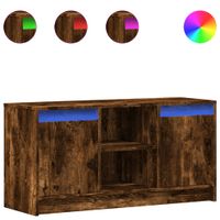 Szafka pod TV z LED, przydymiony dąb, 100x34x50 cm