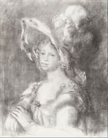 Bust of a Young Woman, Pierre-Auguste Renoir - plakat 30x40 cm