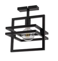 Czarna lampa sufitowa Merci z metalu do sypialni nad łóżko