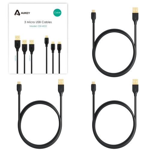 AUKEY CB-MD3 zestaw kabli Quick Charge micro USB (3-pack) na Arena.pl