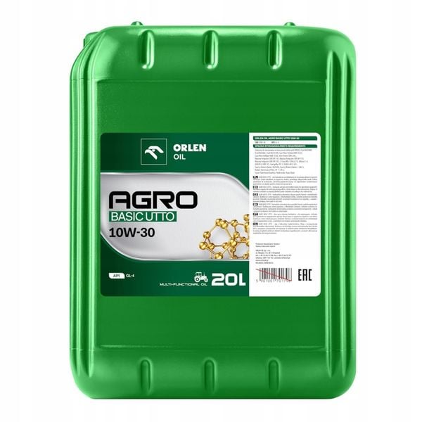 Olej Hydrauliczno Przekładniowy Orlen AGRO BASIC UTTO 10W30 20L zdjęcie 1