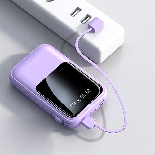 POWER BANK 10000MAH USB/USB-C QC PD WBUDOWANY KABEL Wyświetlacz cyfrowy na Arena.pl