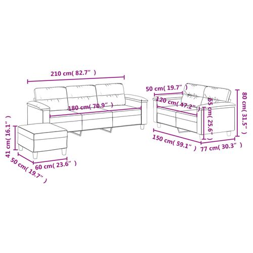 3-cz. komplet wypoczynkowy z poduszkami, czarny, mikrofibra na Arena.pl