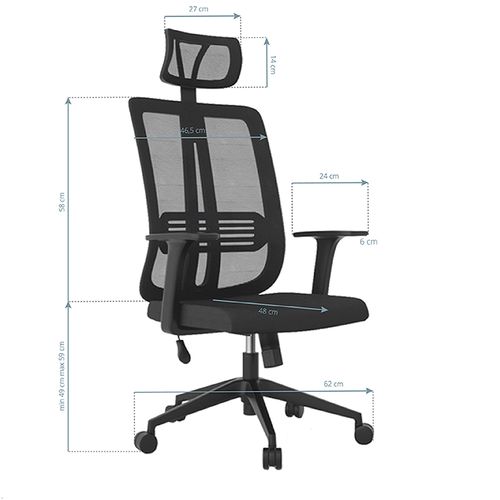 Fotel biurowy Max Comfort 5H czarny na Arena.pl