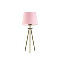 Lampka BERGEN abażur jasny różowy stelaż stare złoto
