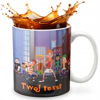 KUBEK 330ml GRAFIKA PREZENT ŚWIĘTA WZÓR - BAJKA FINEASZ + IMIĘ