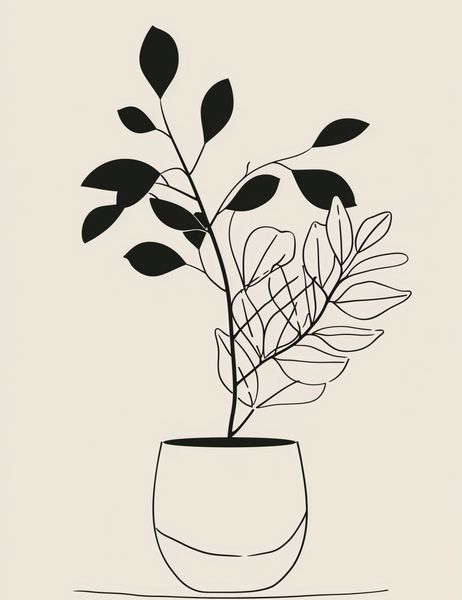 Plakat 50x65cm Prostota Doniczki zdjęcie 1