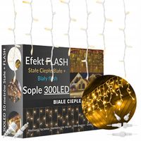 SOPLE FLASH 300LED LAMPKI ŚWIĄTECZNE ZEWNĘTRZNE Z FLESZEM KURTYNA ŚWIETLNA