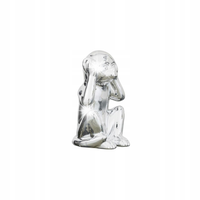 CERAMICZNA FIGURKA Małpa SREBRNA 10 cm dekoracja