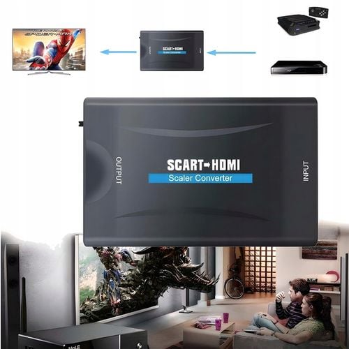 ADAPTER KONWERTER SCART DO HDMI PRZEJŚCIÓWKA SYGNALU EUROZŁĄCZE AV na Arena.pl