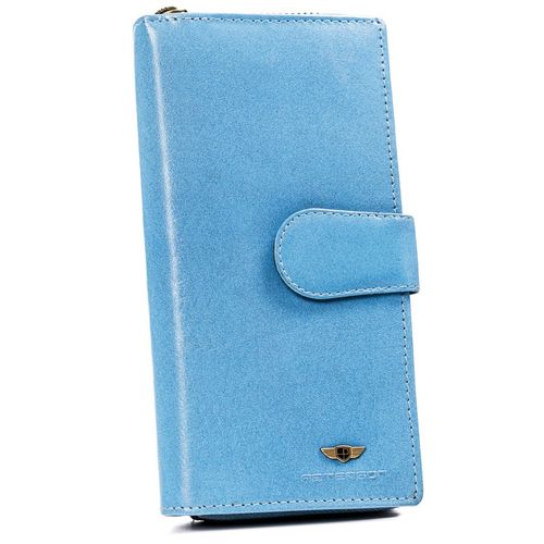 duży, skórzany portfel damski na zamek i zatrzask - peterson na Arena.pl