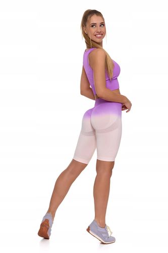 LEGGINSY DAMSKIE Krótkie Kolarki Bezszwowe Push-Up Wysoki Stan MORAJ S na Arena.pl