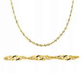 PIĘKNY ZŁOTY SKRĘCANY ŁAŃCUSZEK SINGAPUR 50 CM 585