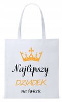 Dla Dziadka Na Prezent Torba Eco Biała Shopper Z Nadrukiem Ze Zdjęciem