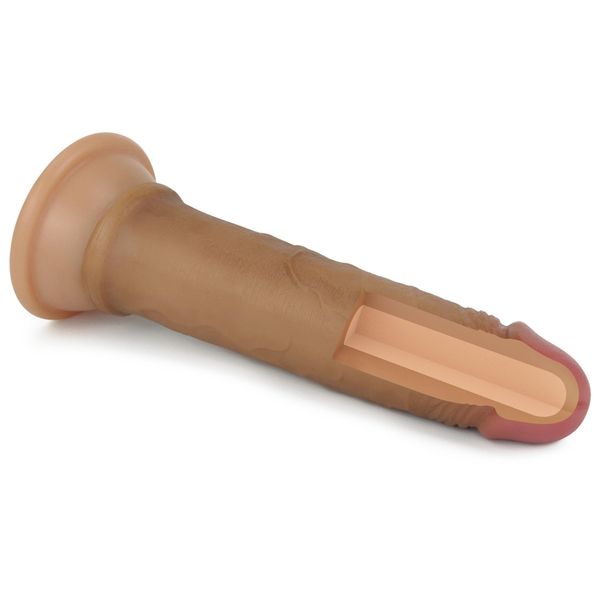 7'' Dual Layered Platinum Silicone Cock zdjęcie 9